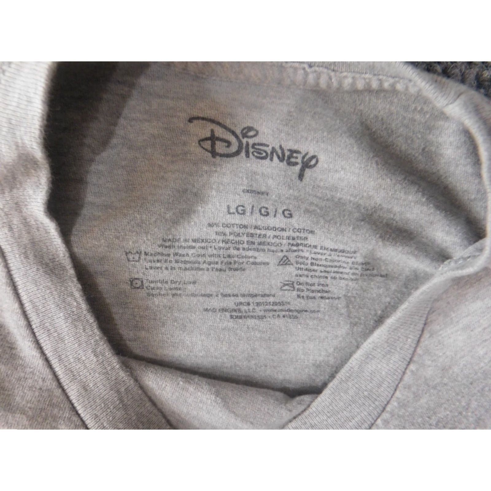 Disney Disney Lilo & Stitch Shirt Mens Large Gray Crew Neck Short Sleeve Cotton Knit Logo T-Shirt Classic Graphic Decades Vintage: No Womens/Mens Size US L / EU 52-54 / 3 - 5 Thumbnail