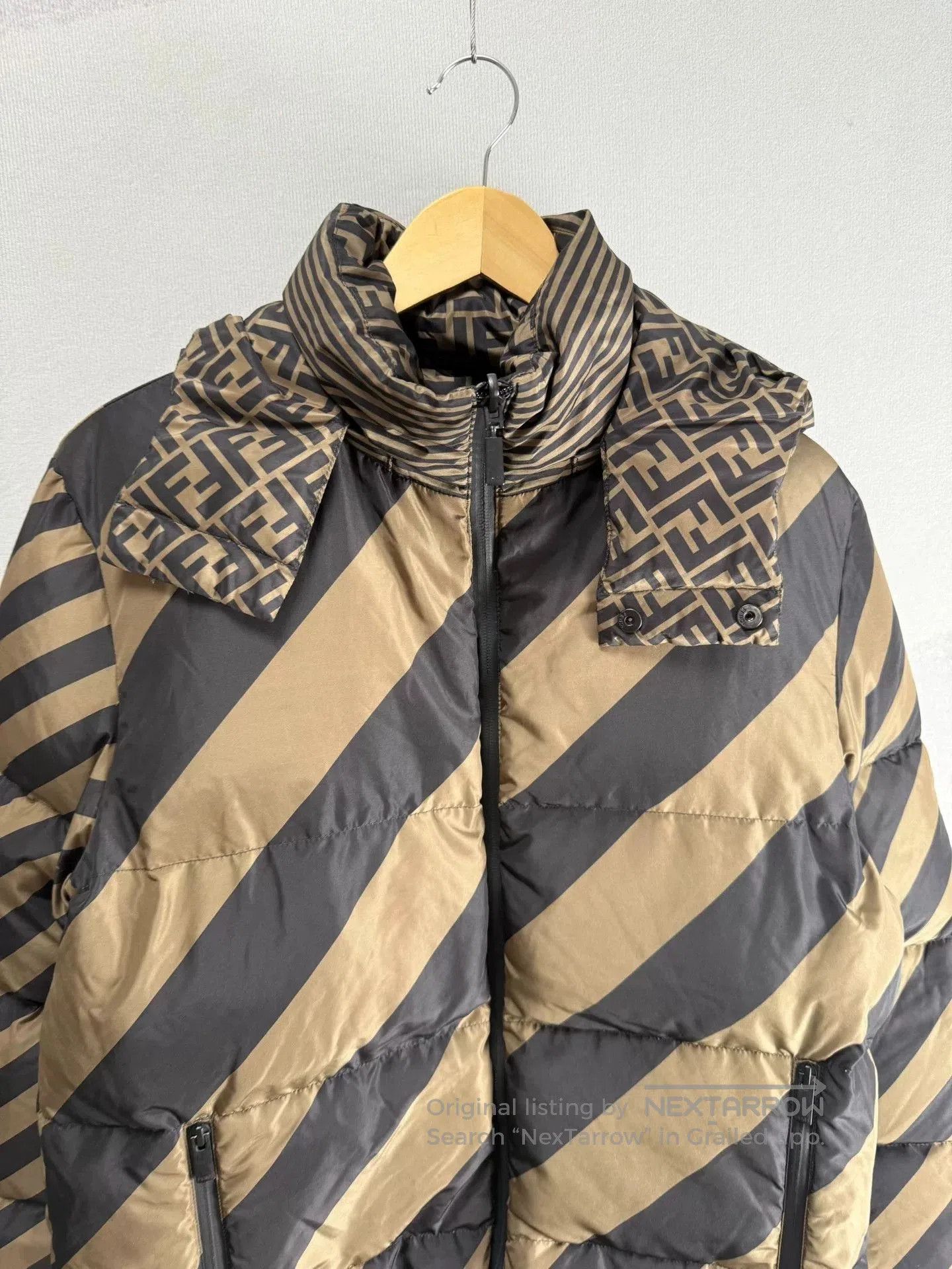Fendi Fendi Brown Reversible Hooded Down Jacket. Size US L / EU 52-54 / 3 - 5 Thumbnail