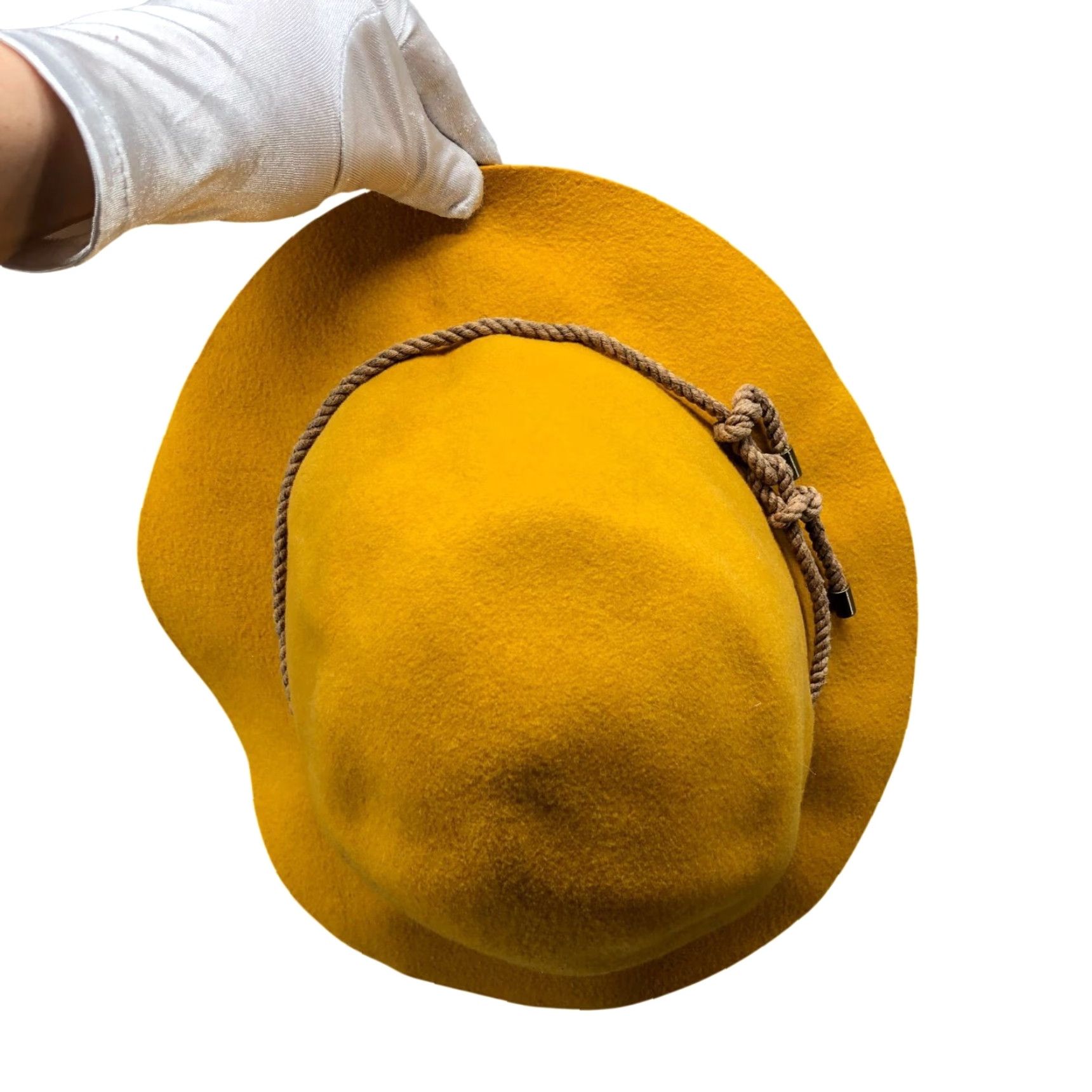 Vintage VINTAGE The Salting Wool Fedora Hat Womens 3 (22'') Mustard Yellow Paper Braid Fedora Wool Hat Womens One Size Yellow Bohemian 90s Mens Womens Size ONE SIZE - 4 Thumbnail