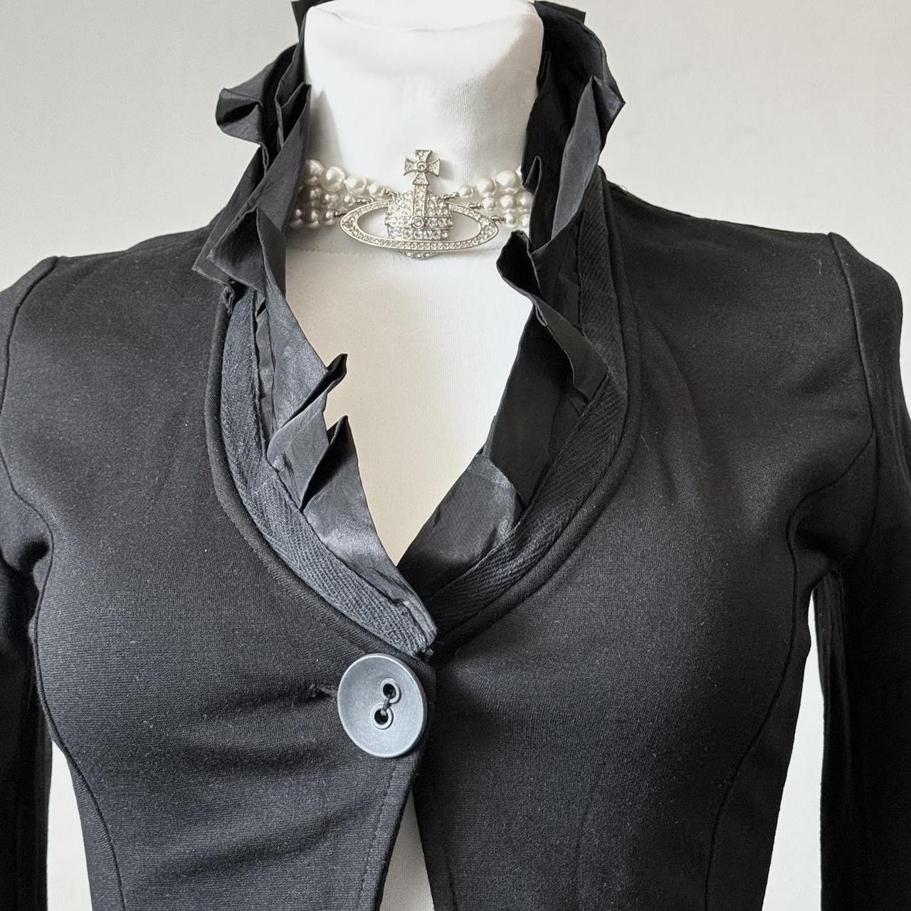 Vintage So sick avant-garde blouse with ruffles, a unique collar Size S / US 4 / IT 40 - 3 Thumbnail