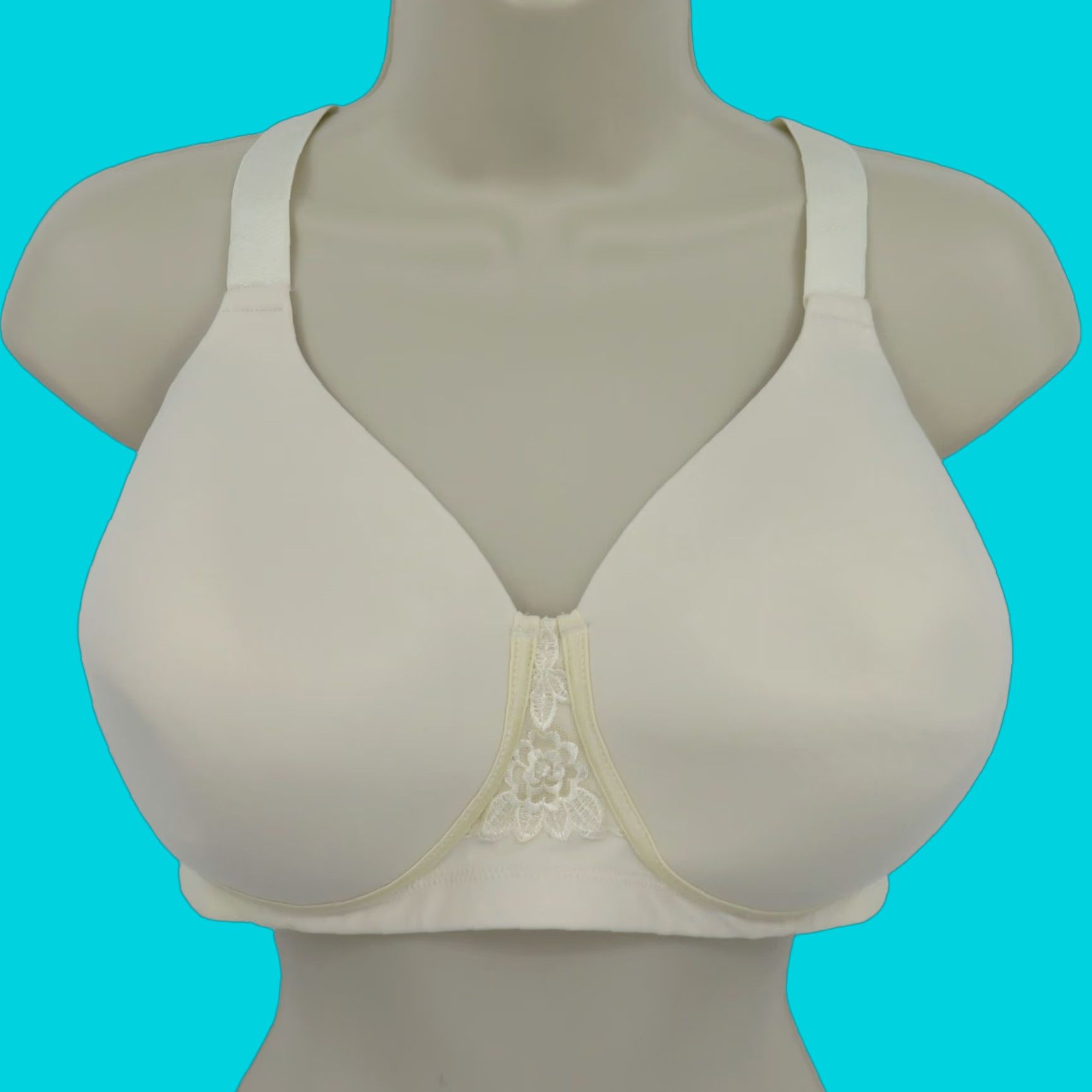Vintage Vanity Fair Bra 42D Cream Wireless Smoothing Beauty Back Plus Size Womens U/W N/A? Size ONE SIZE - 1 Thumbnail