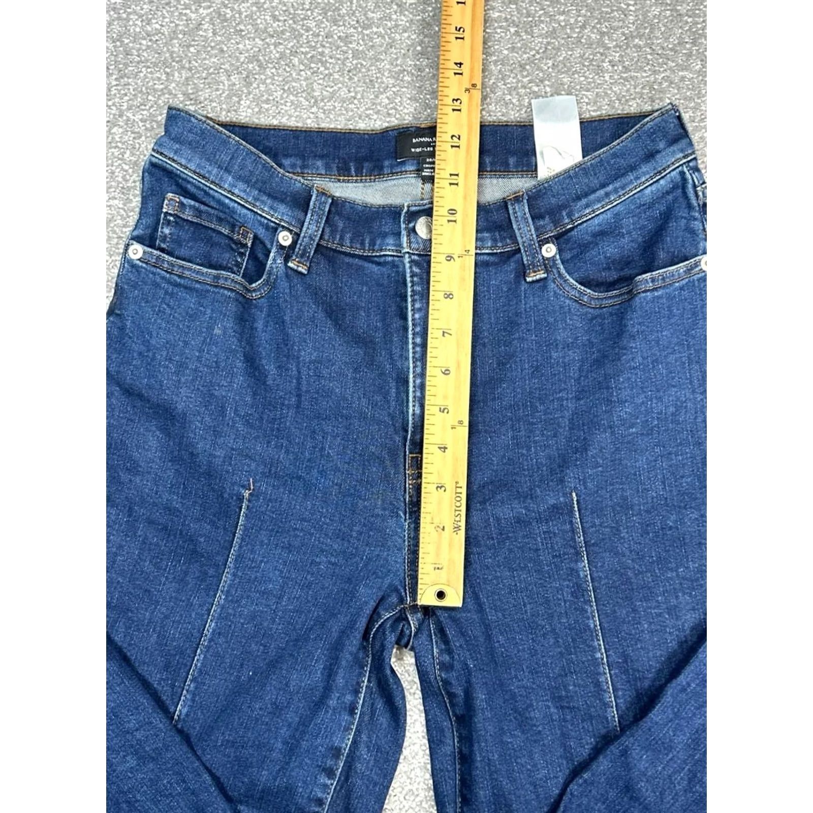 Banana Republic Banana Republic High Rise Wide Leg Jeans Womens 28 Blue Denim Cropped 28x25 Size 28" / US 6 / IT 42 - 5 Thumbnail