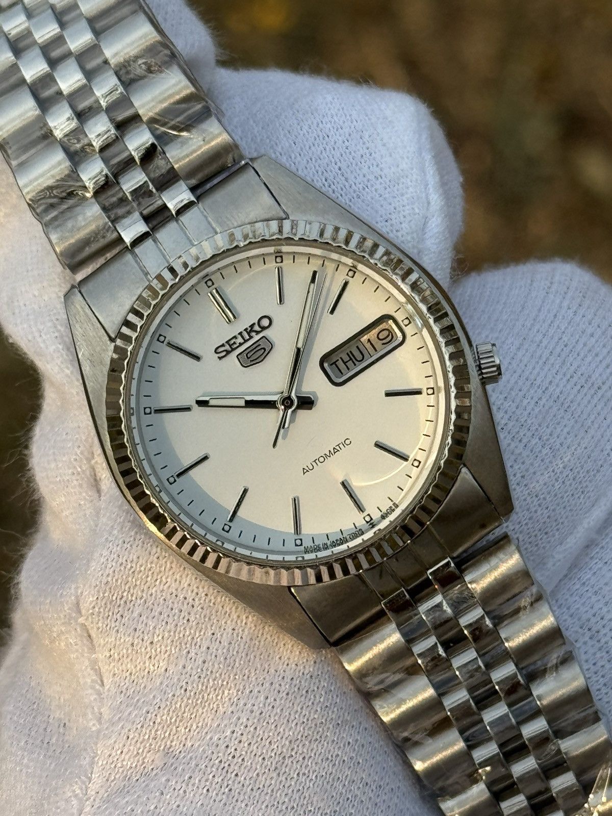 Seiko seiko 5 Crisp White SNXJ automatic 7009-3110 Japan Made Size 36 - 14 Thumbnail