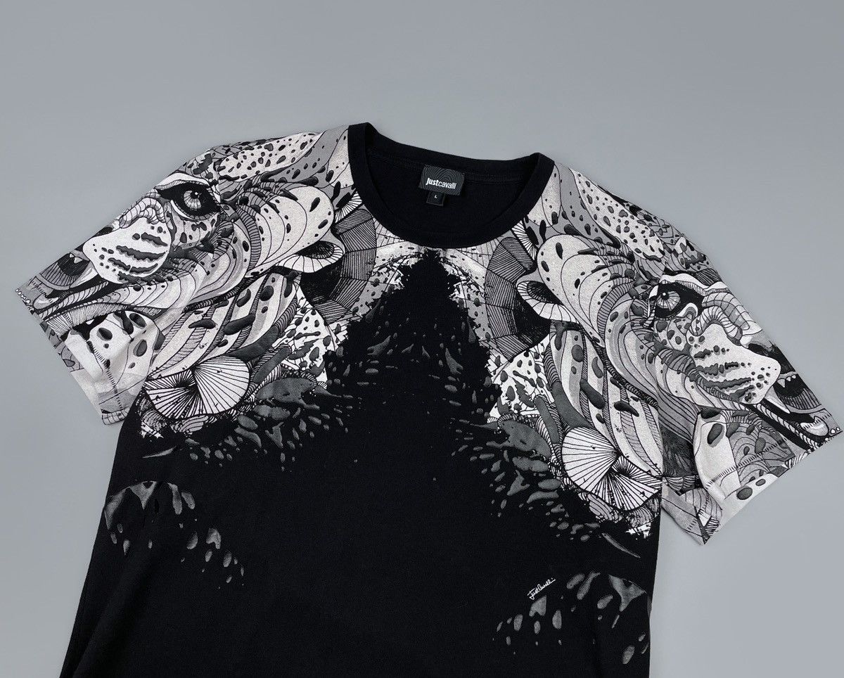 Just Cavalli Men’s Just Cavalli Tiger Overprint Black SS T-Shirt Size L Size US L / EU 52-54 / 3 - 4 Thumbnail