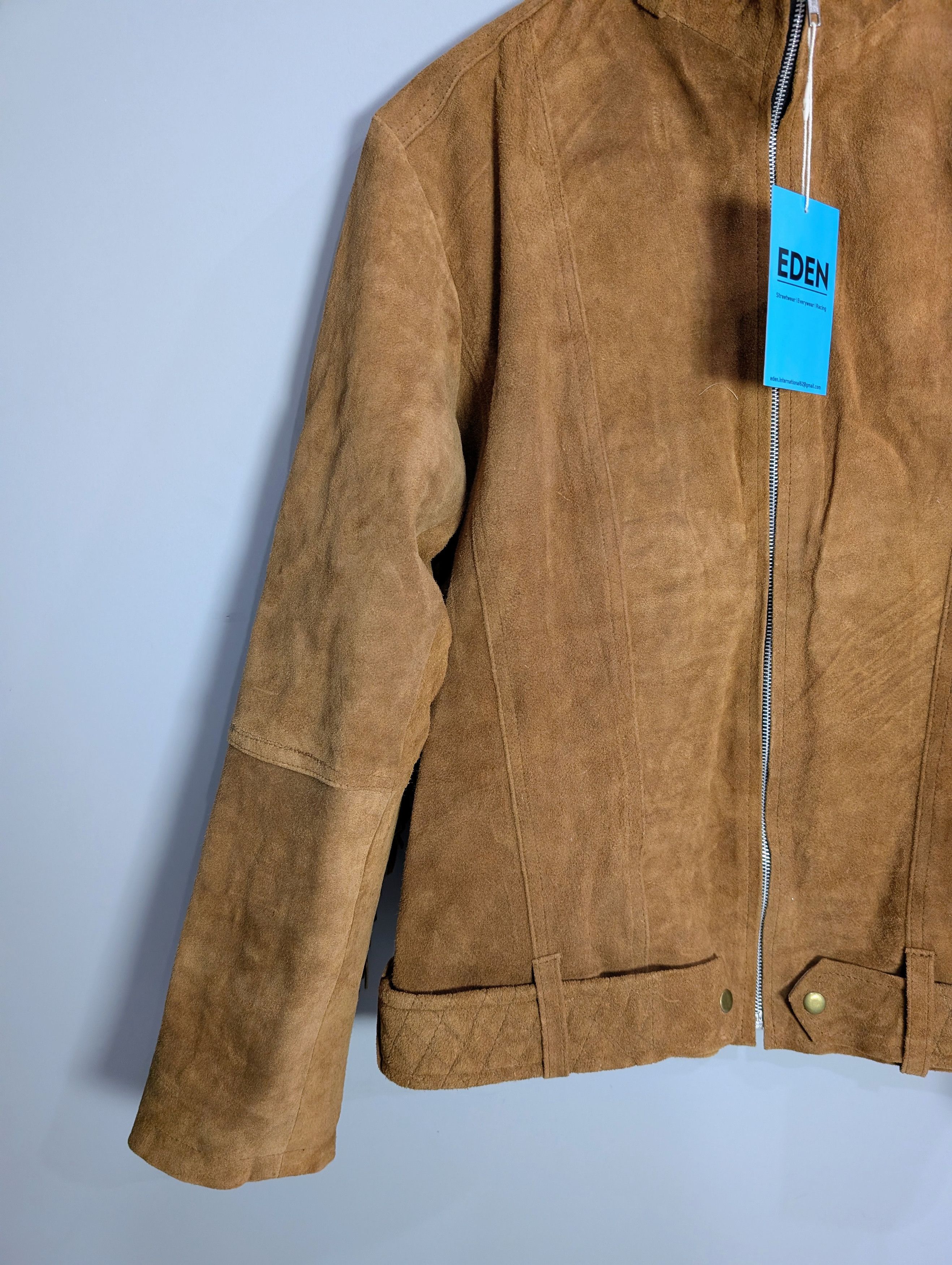 Vintage Women Suede Leather Jacket 90s Style Streetwear Size L / US 10 / IT 46 - 3 Thumbnail