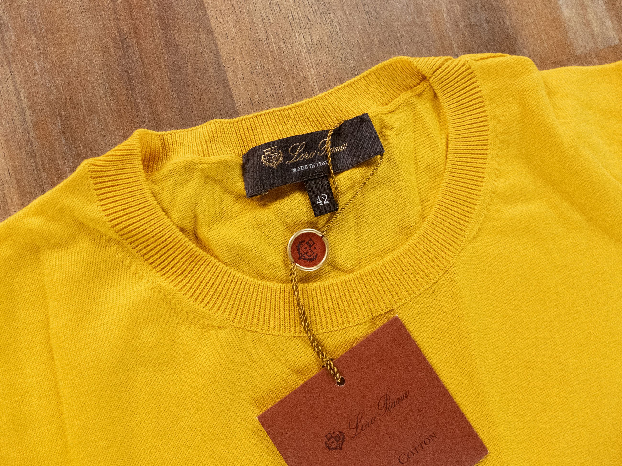 Loro Piana LORO PAINA Angera yellow knit cotton t-shirt 6 US / 42 IT Size M / US 6-8 / IT 42-44 - 3 Thumbnail
