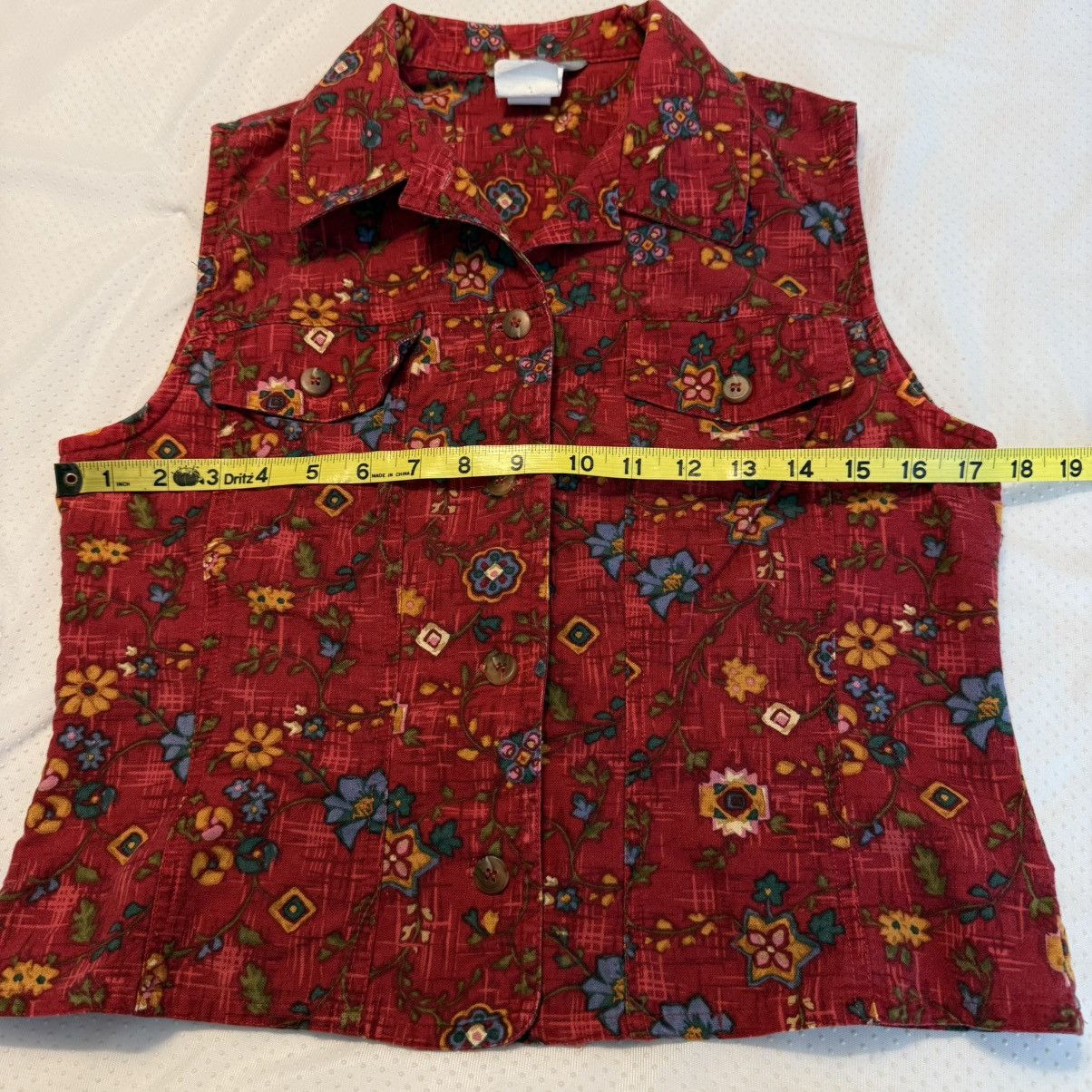 Vintage Vintage Stonebridge Floral Red Vest Top Size Medium Size M / US 6-8 / IT 42-44 - 6 Thumbnail