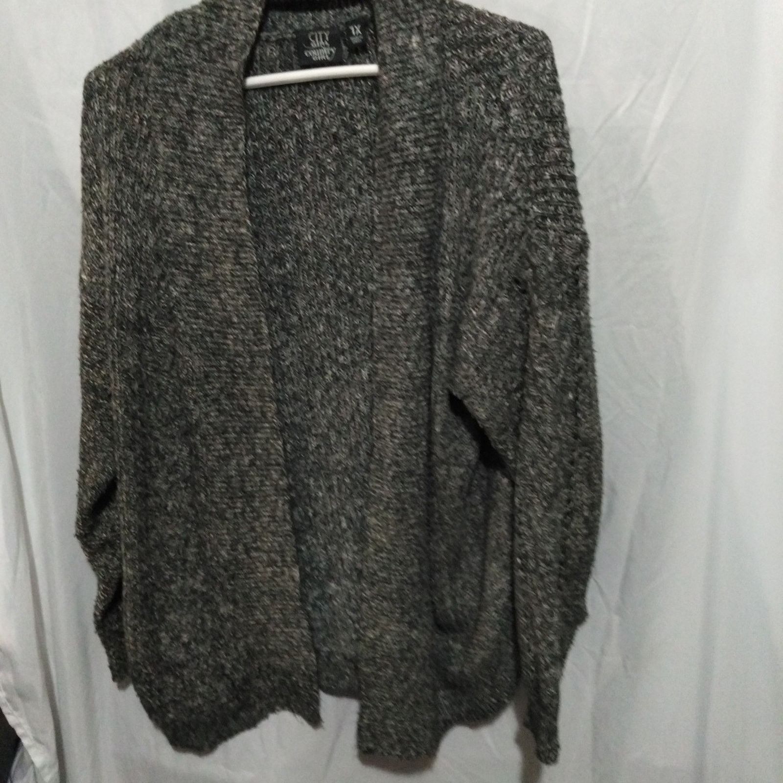 Other City Girl County Girl Grey Black Cardigan1 xl Knit Open Size XL / US 12-14 / IT 48-50 - 1 Thumbnail
