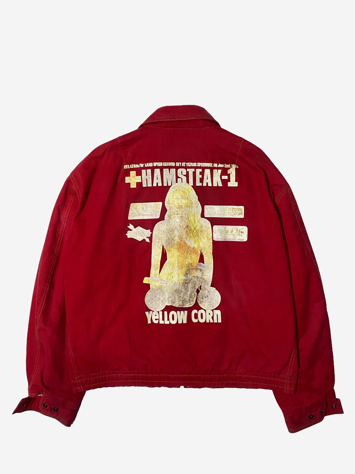 YELLOW CORN (1996) Historical Hamsteak 1 Yellow Corn Faded Jacket Boxy💥 Size US M / EU 48-50 / 2 - 7 Thumbnail