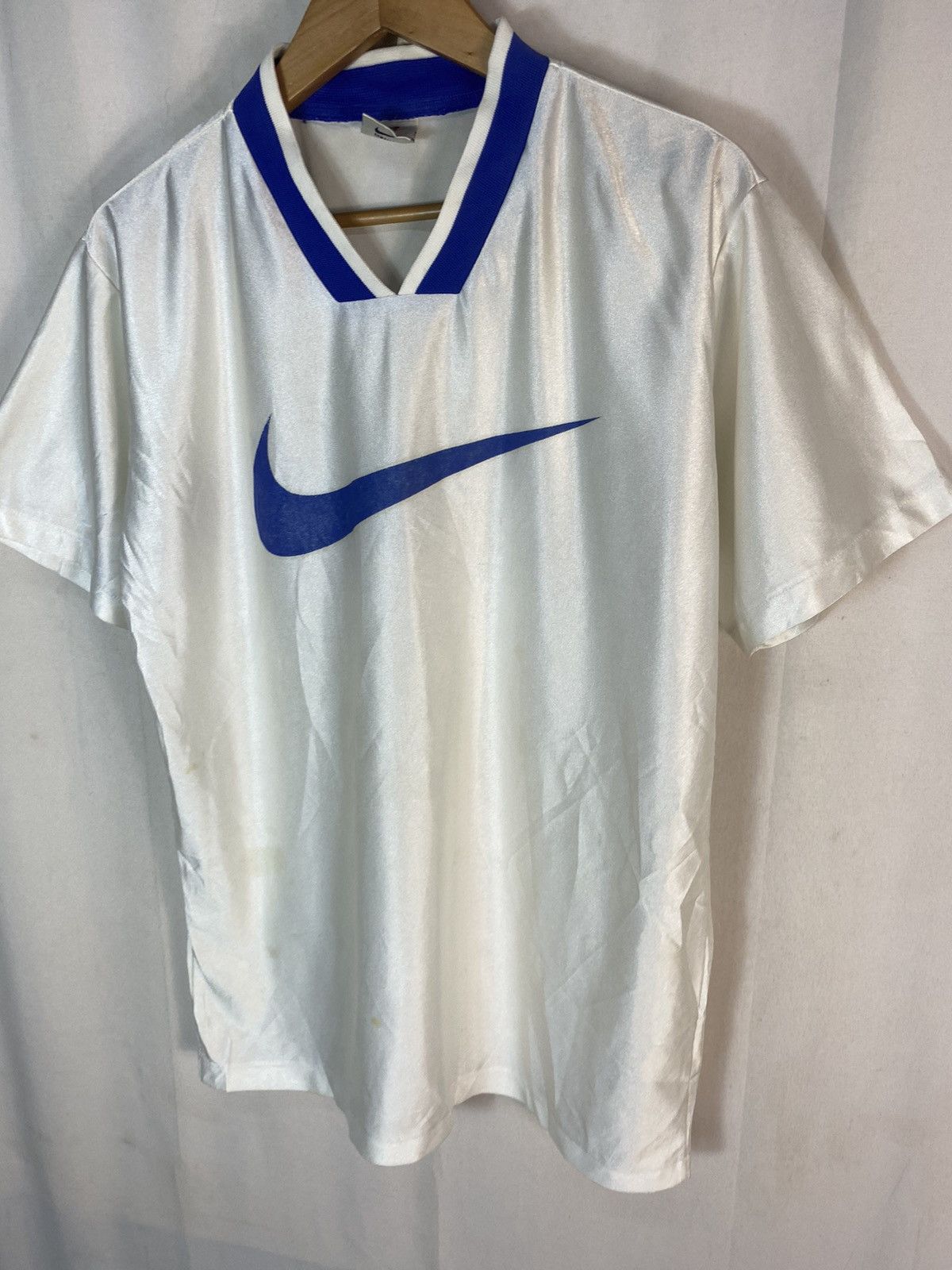 Nike × Vintage Vintage Nike swoosh vneck jersey shirt Size US S / EU 44-46 / 1 - 3 Thumbnail