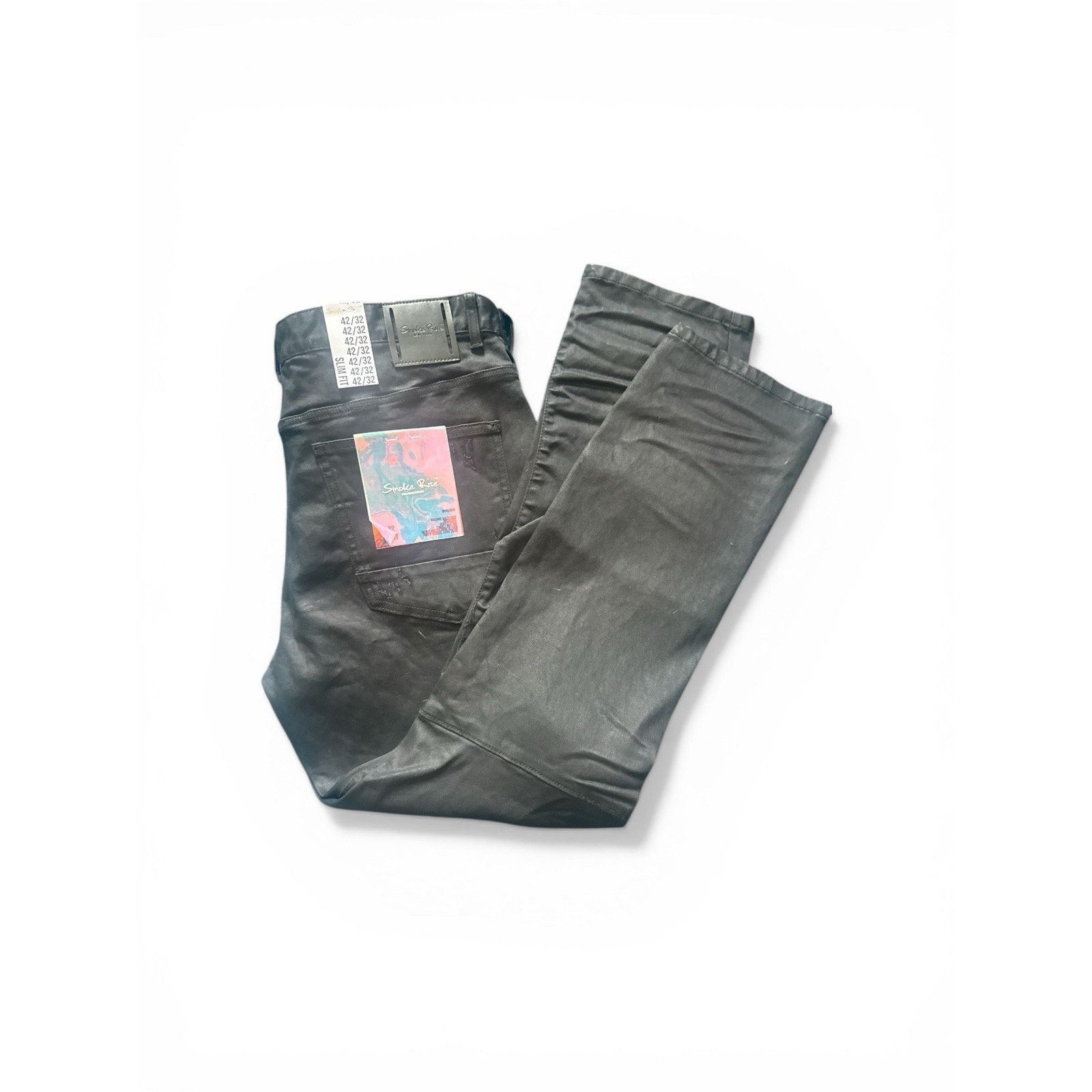 Smoke Rise Smoke Rise Men's Black Slim Distressed Denim Cotton Urban Size US 42 / EU 58 - 3 Thumbnail