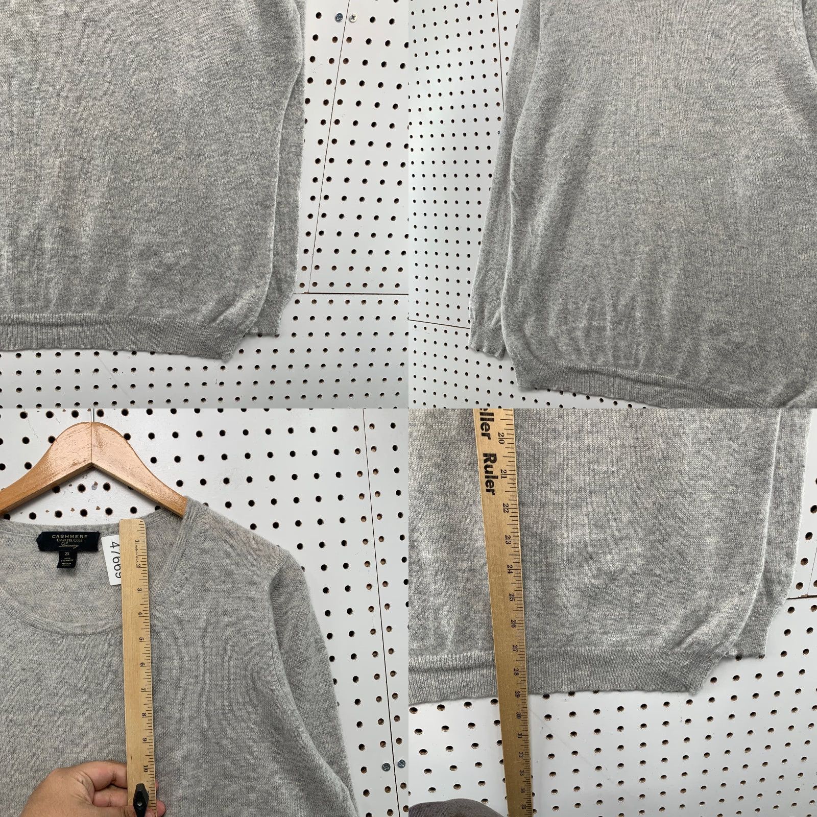 Charter Club Charter Club Sweater 2X Gray Cashmere Pullover Womens Dolman Knit Round Neck Long Sleeve Casual Winter Fall Spring Pullover Vintage No Size XXL / US 16-18 / IT 52-54 - 8 Thumbnail