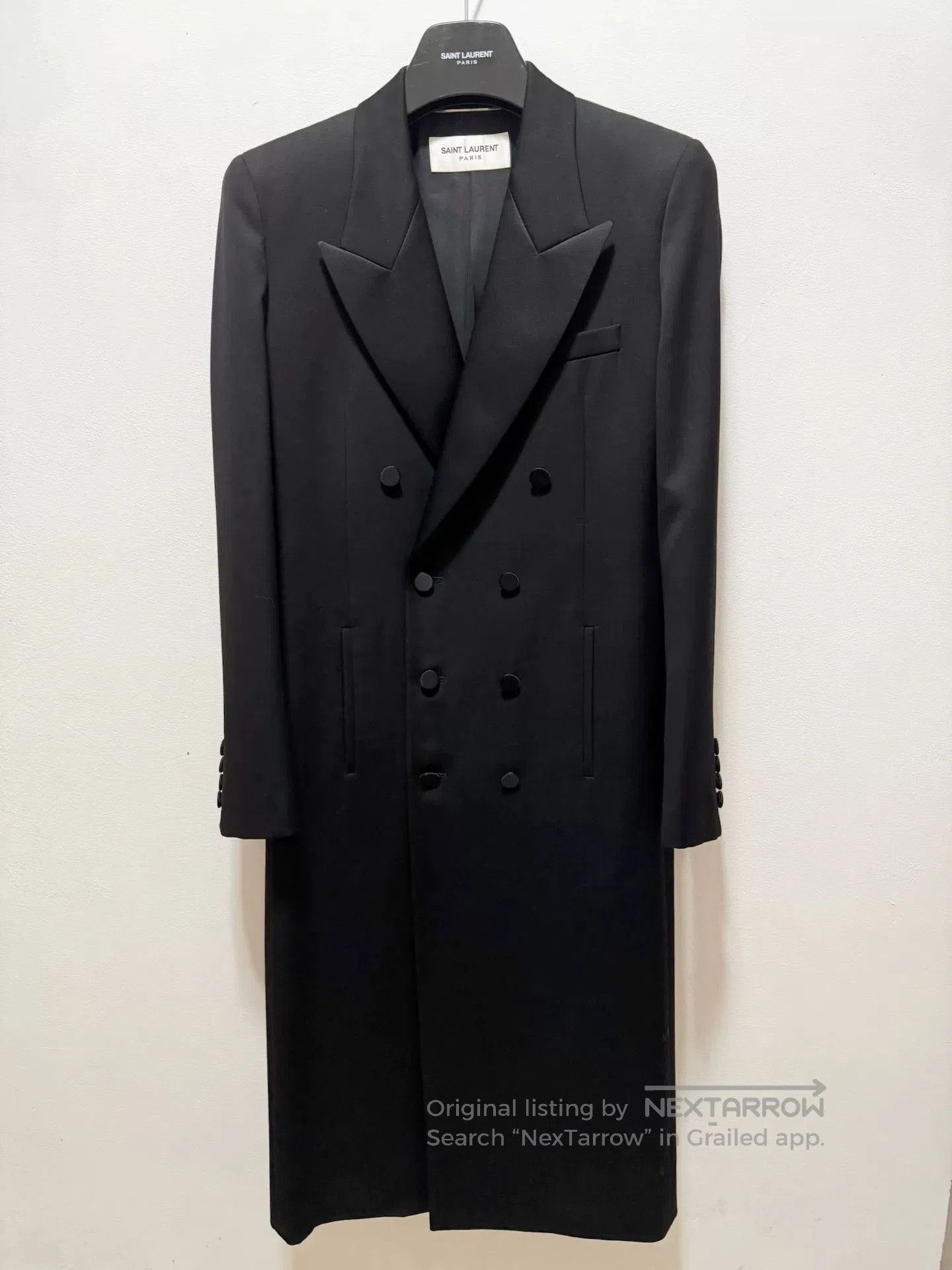 Saint Laurent Paris Saint Laurent Black Double-Breasted Coat. Size US S / EU 44-46 / 1 - 1 Thumbnail