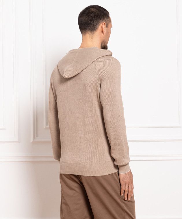 Brunello Cucinelli o1w1db10425 Cashmere Hoodie in Beige Size US L / EU 52-54 / 3 - 3 Thumbnail