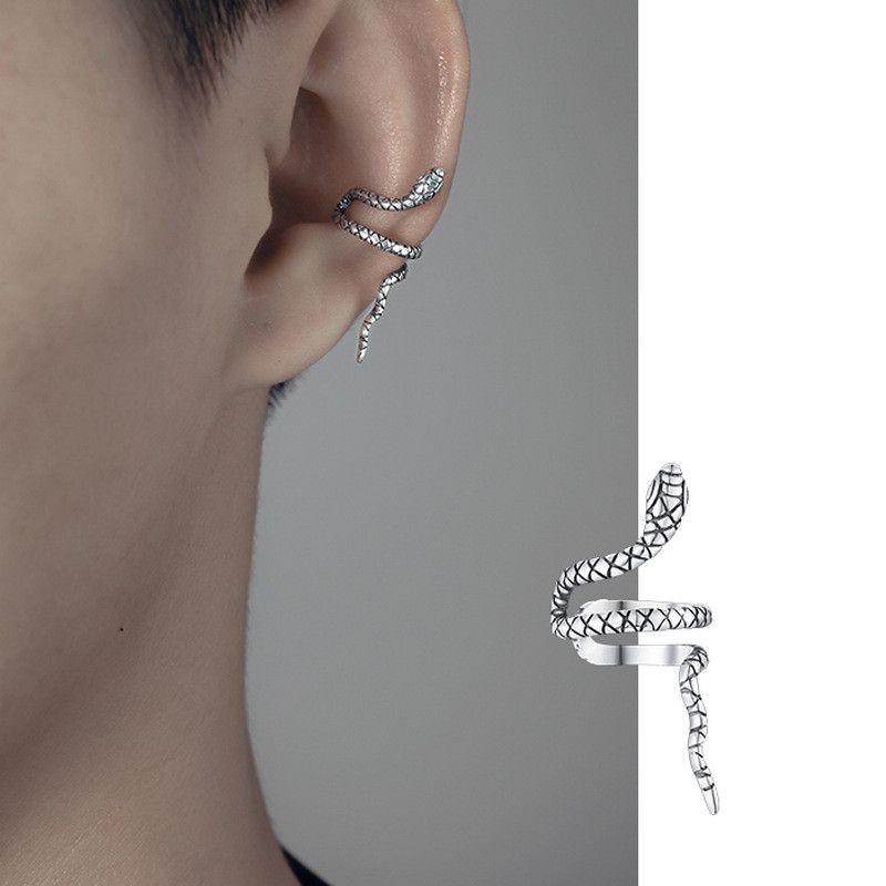 Jewelry Snake Modern Earrings One Pairs Chrome Jewelry Size ONE SIZE - 1 Thumbnail