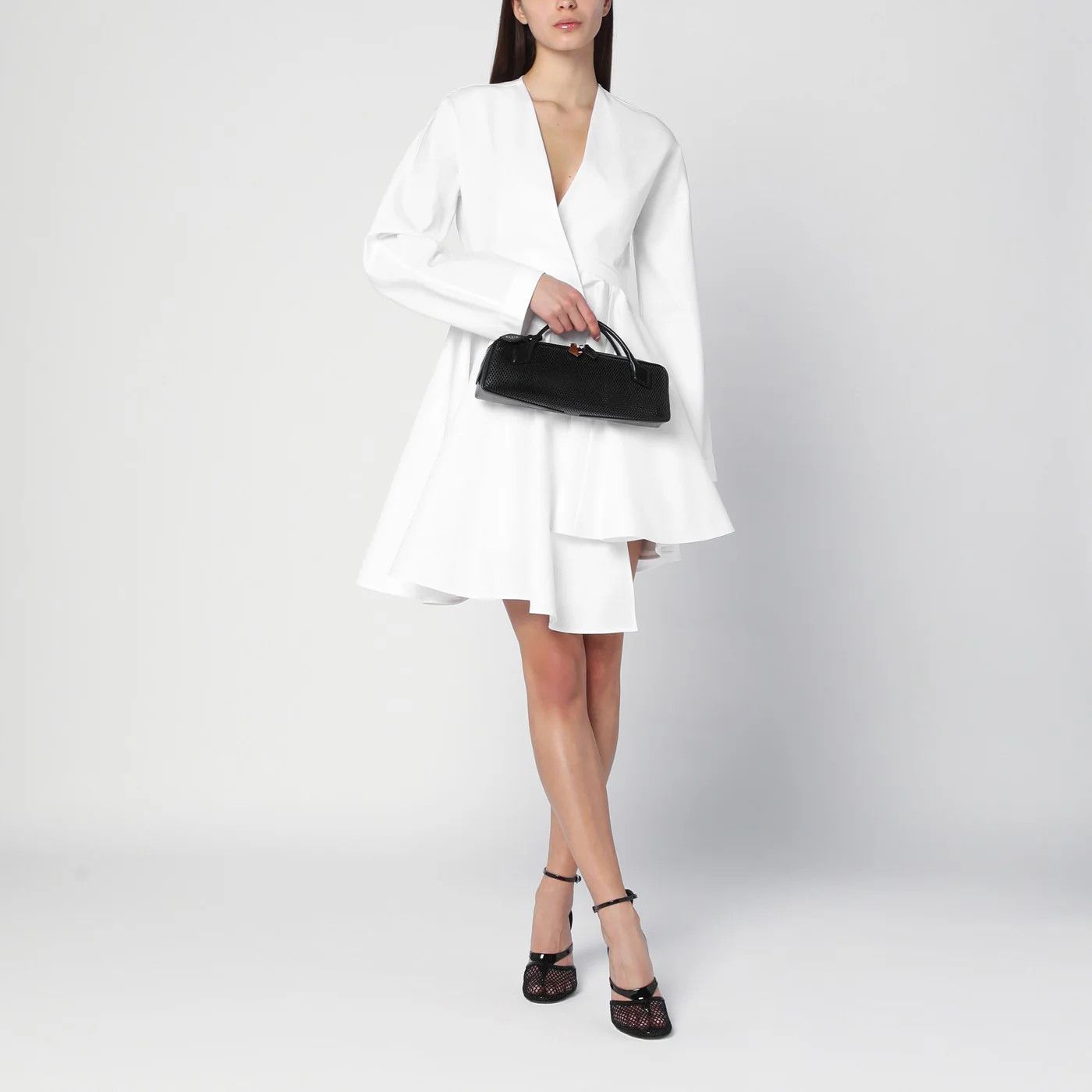 Alaia o1d2blof0426 Cotton Dress in White Size S / US 4 / IT 40 - 2 Thumbnail