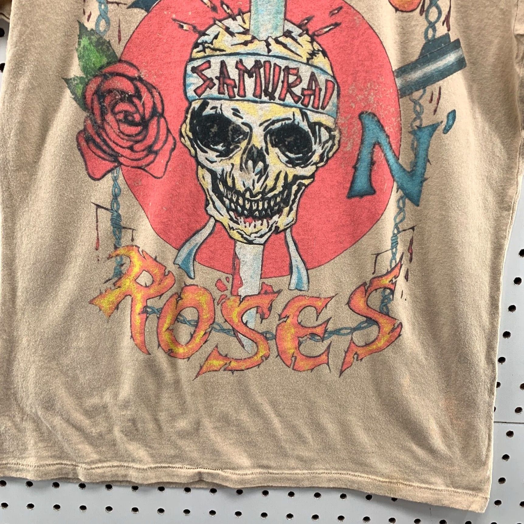 Logo 7 Guns N' Roses Skull Logo Brown Short Sleeve T-Shirt Adult XS Size US XS / EU 42 / 0 - 6 Thumbnail