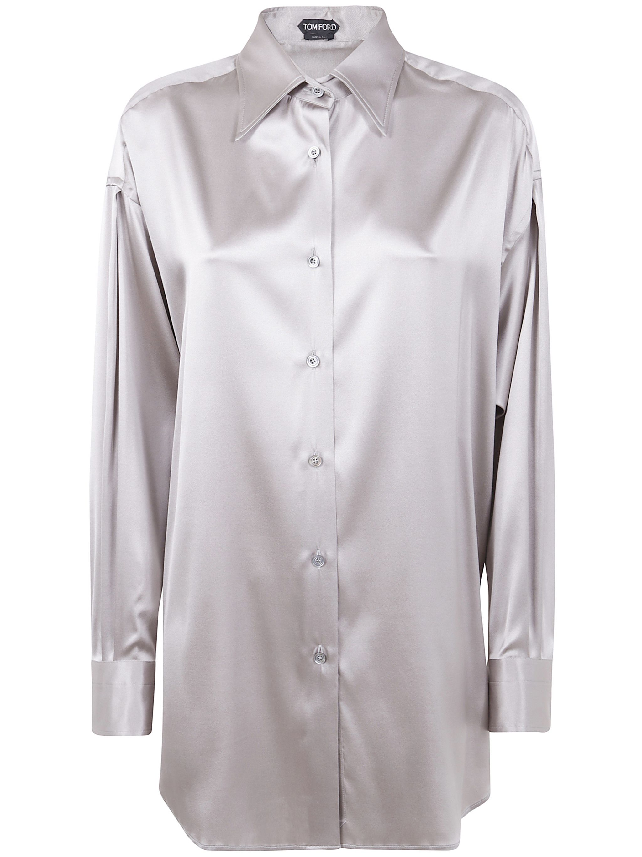 STRETCH SILK SATIN RELAXED FIT SHIRT