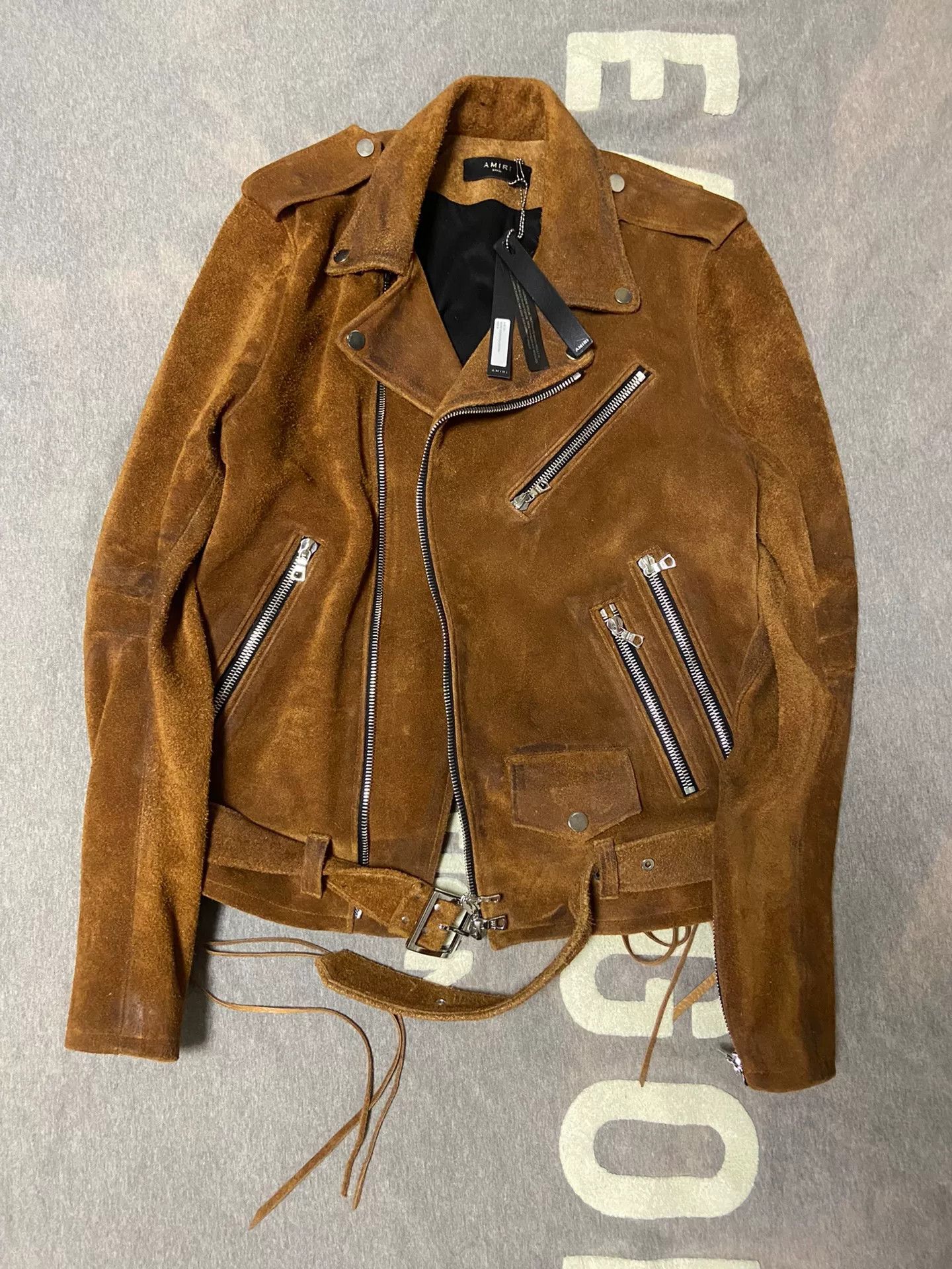 Amiri amiri heavy suede motorcycle jacket Size US S / EU 44-46 / 1 - 1 Thumbnail
