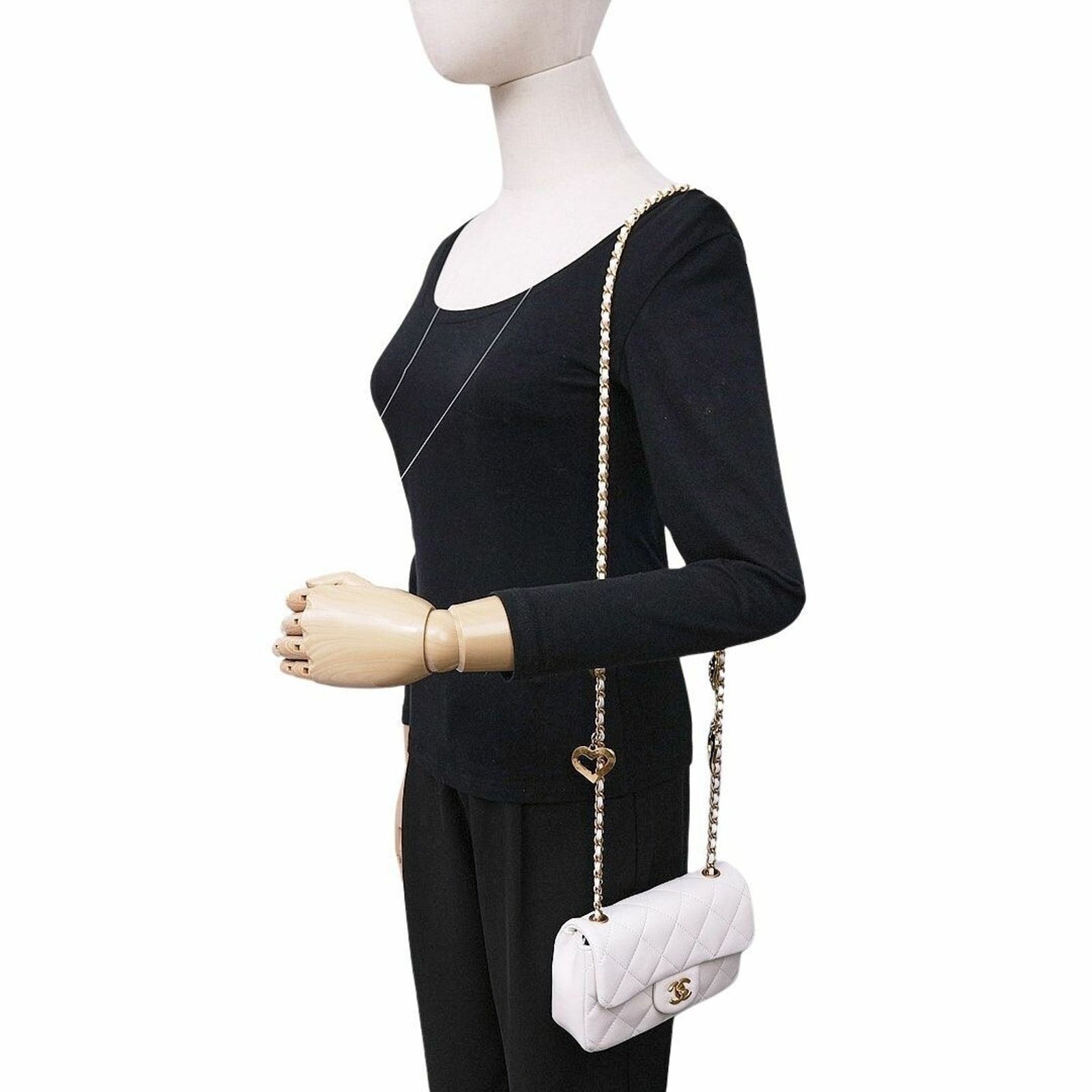Chanel Chanel Mini Flap Open Heart Gold Logo Shoulder Crossbody Bag Size ONE SIZE - 4 Thumbnail