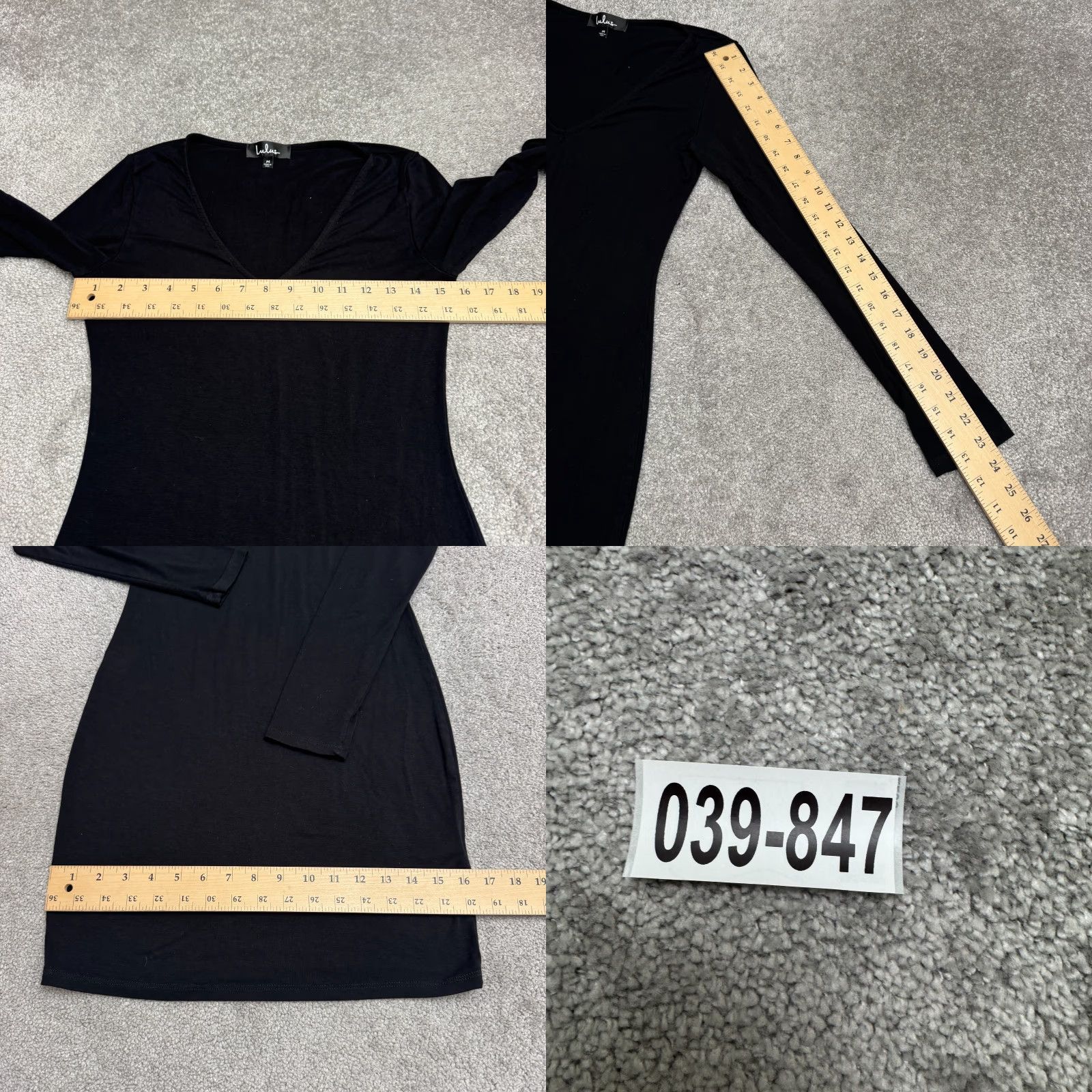 Lulus Lulus Black Long Sleeve V-Neck Pencil Dress Womens Medium Stretch Size M / US 6-8 / IT 42-44 - 8 Thumbnail