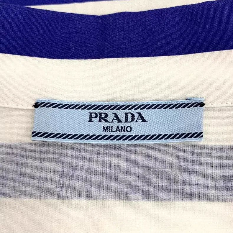 Prada Prada Colour-matched striped triangle cotton lapel single- Size US XXS / EU 40 - 6 Thumbnail