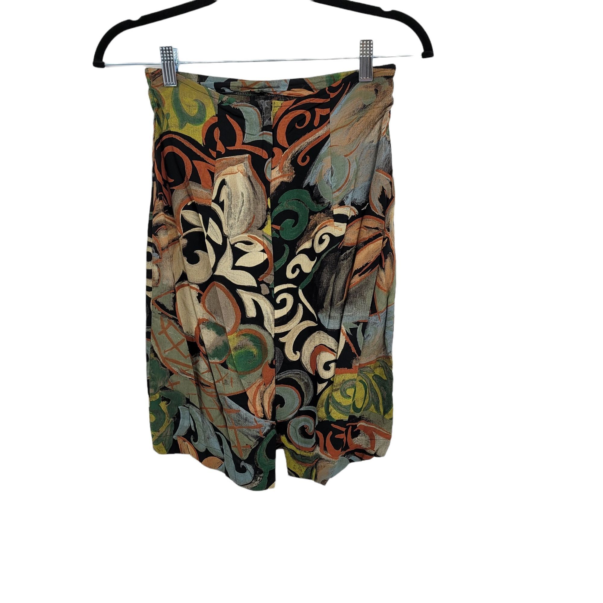 Vintage Vtg 80's Artsy Pencil Skirt Sz S Black Abstract Funky Zoot S Size 26" / US 2 / IT 38 - 3 Thumbnail