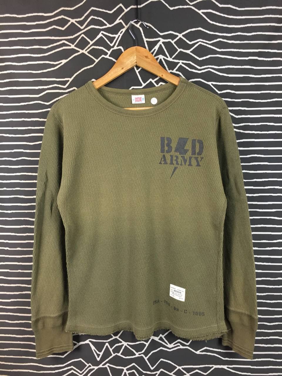 Vintage Hanes Sportswear BZD Army Waffle Knit Thermal Longsleeve Tee Size US M / EU 48-50 / 2 - 1 Thumbnail