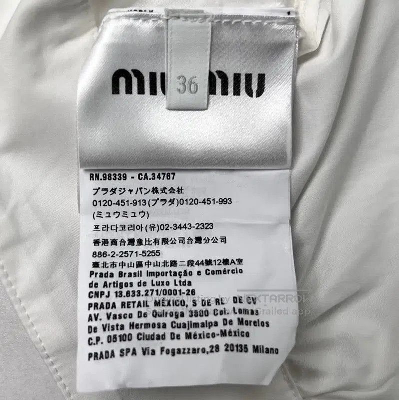 Miu Miu Miu Miu White Cotton Blend Cropped Shirt . Size L / US 10 / IT 46 - 5 Thumbnail