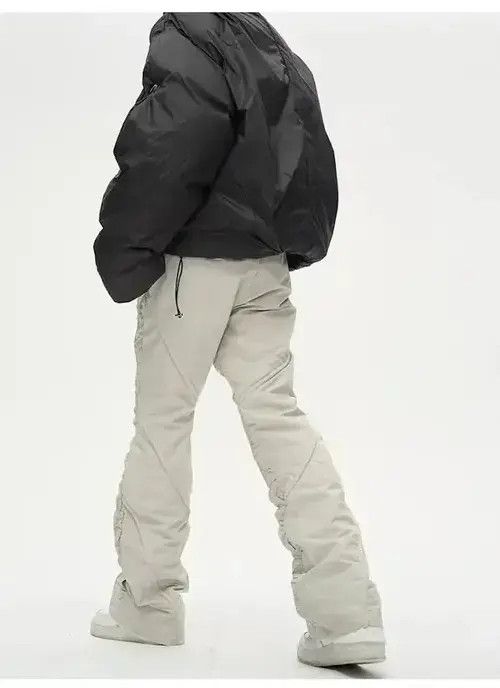 Other Beige Stack Plated Wide Flared Sweatpants Size US 32 / EU 48 - 4 Thumbnail