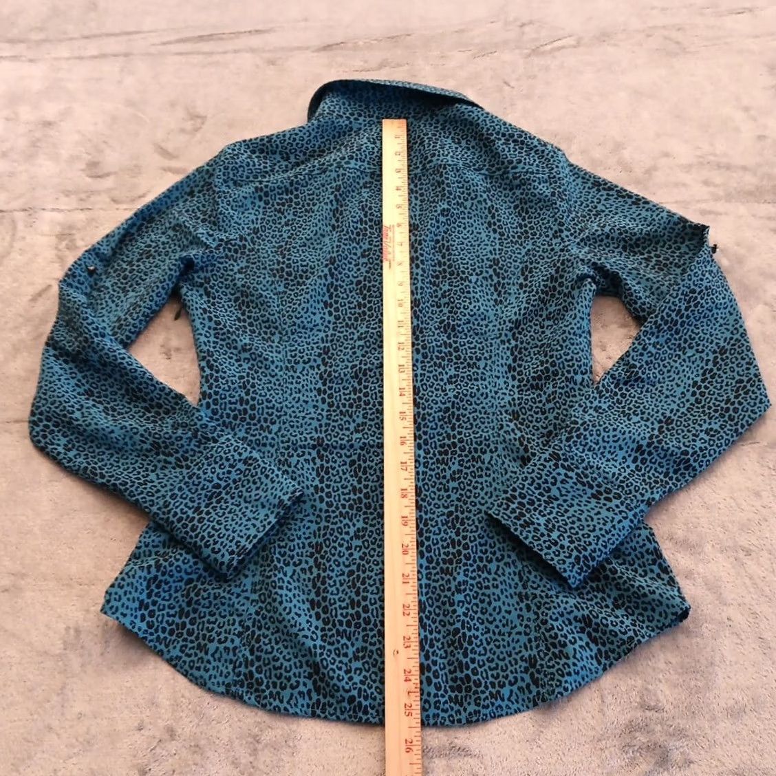 Express Express Pullover Shirt Womens Small Blue Animal Print Roll Tab Long Sleeve Size S / US 4 / IT 40 - 5 Thumbnail
