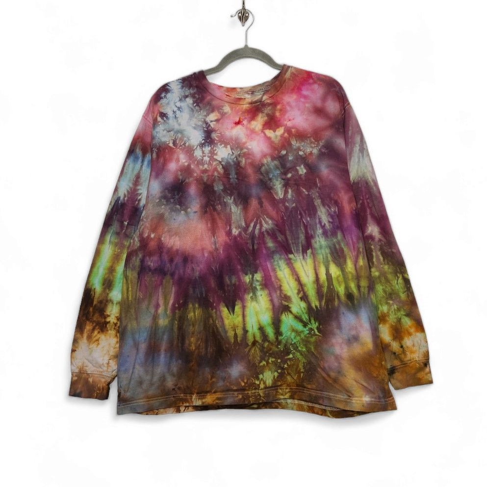 George Custom SNOW Tie Dye Long Sleeve Hippie Groovy Art Earth Tone Size US XXL / EU 58 / 5 - 1 Thumbnail