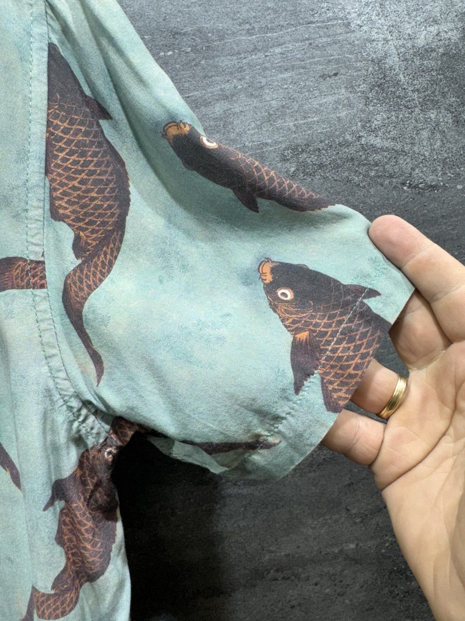 Percival Percival Shirt Viscose Fish Short Sleeve Button Up Size M Size US M / EU 48-50 / 2 - 3 Thumbnail