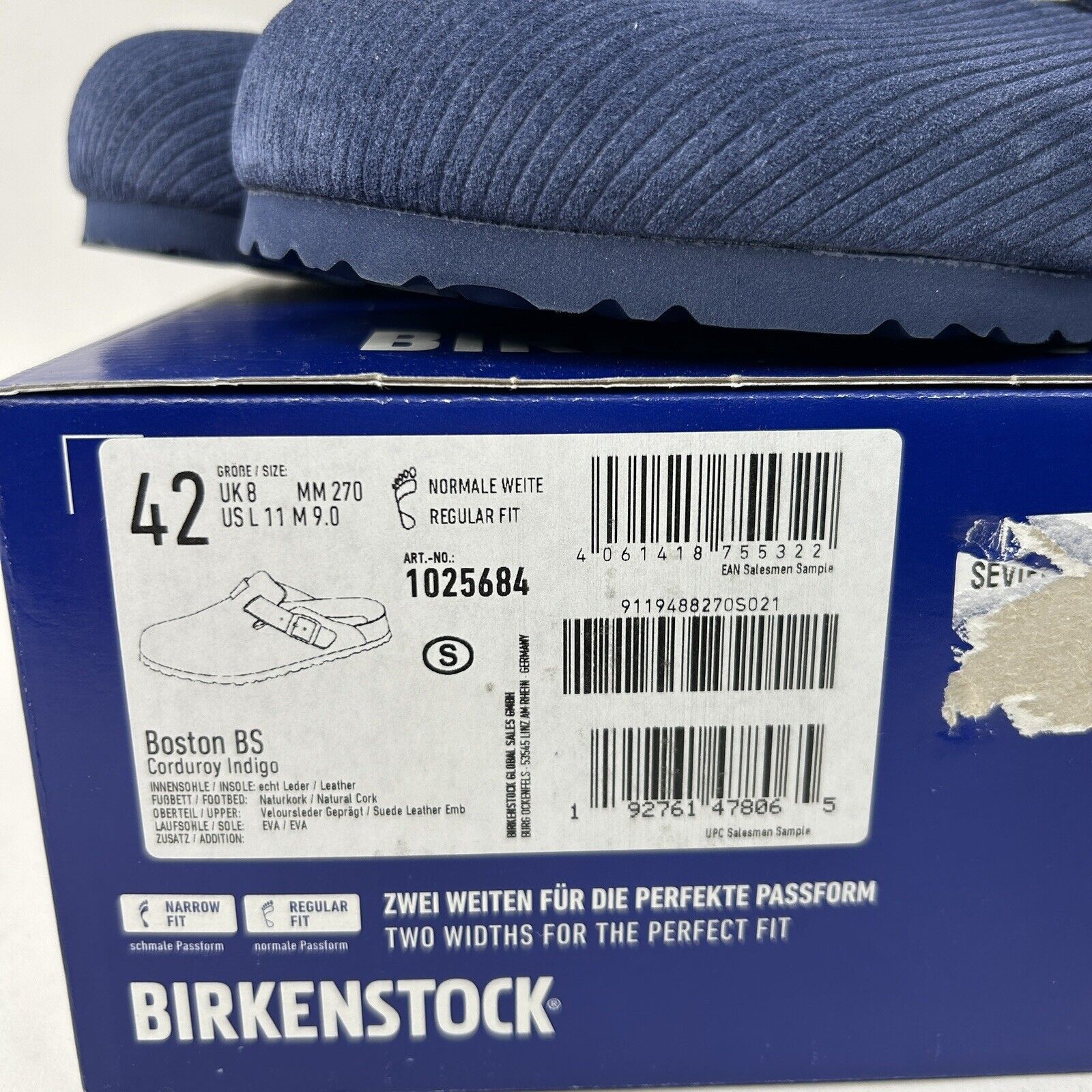 Birkenstock Birkenstock Boston “Corduroy Indigo” 2024 Size US 9 / EU 42 - 4 Thumbnail