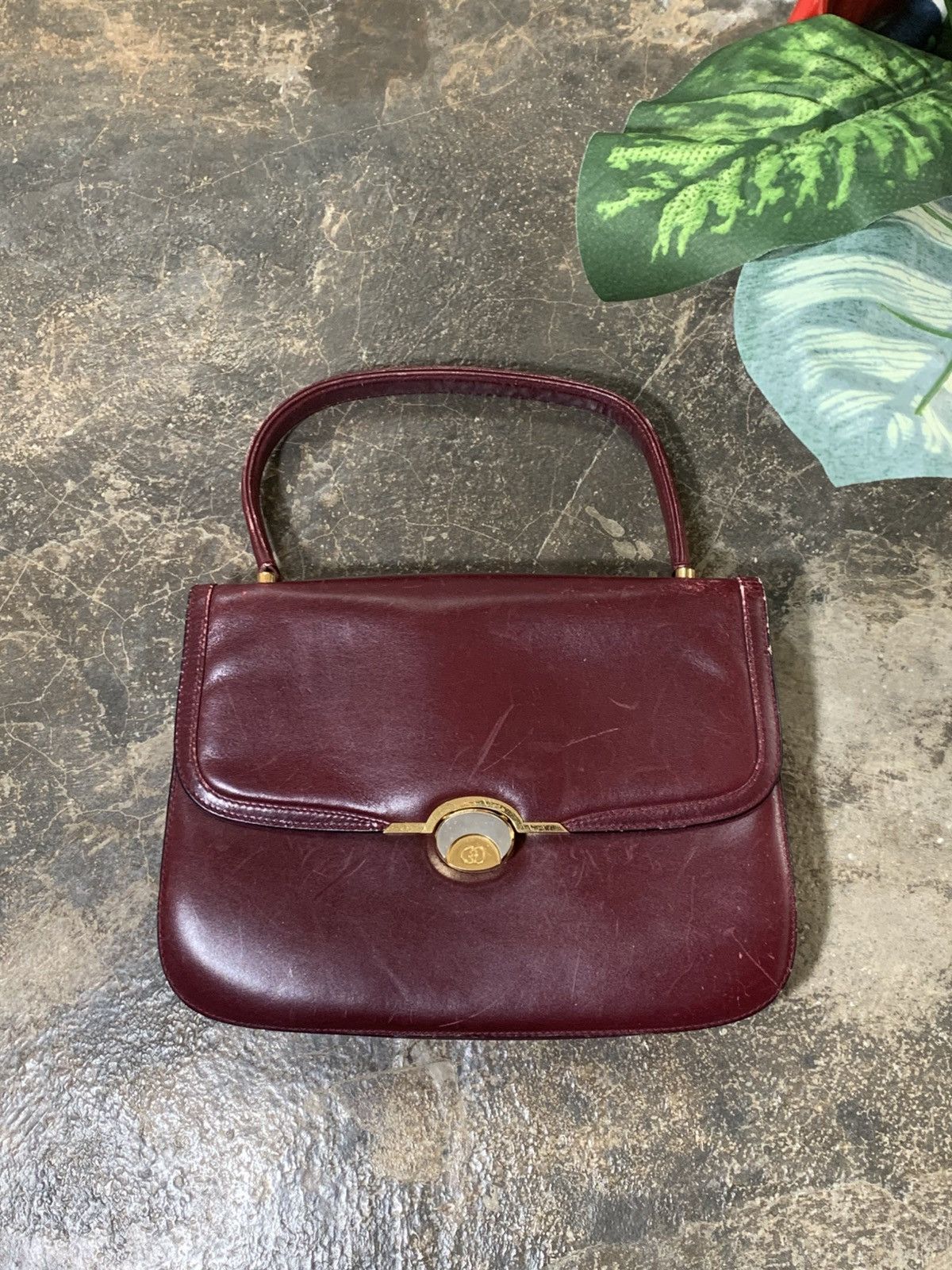 Gucci Vintage Gucci Leather Top Handle Bag (1970s–1980s) Size ONE SIZE - 1 Thumbnail