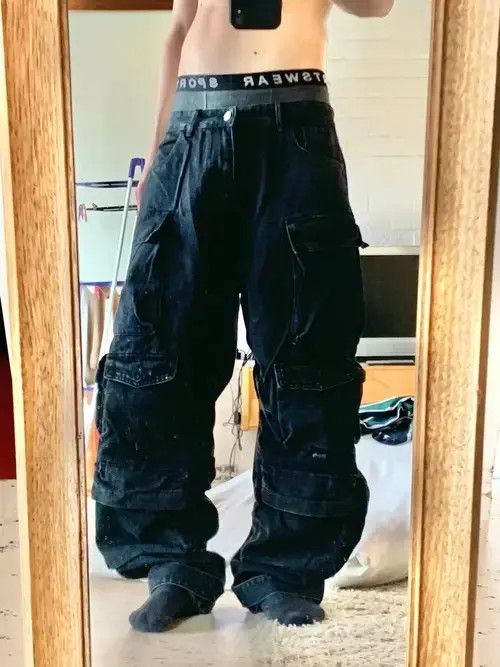 Jean Heavy Industry Washed Multi-Pocket Overalls Jeans Size US 31 - 3 Thumbnail