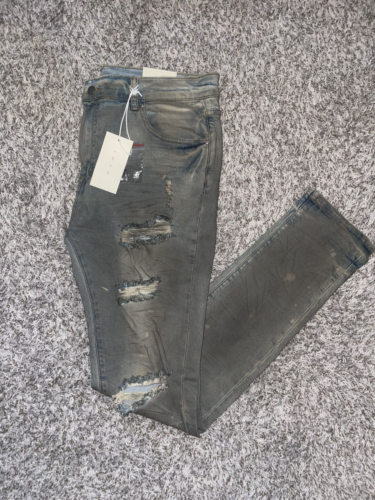 MNML MNML X607 Painted Skinny Denim Jeans Size US 36 / EU 52 - 3 Thumbnail