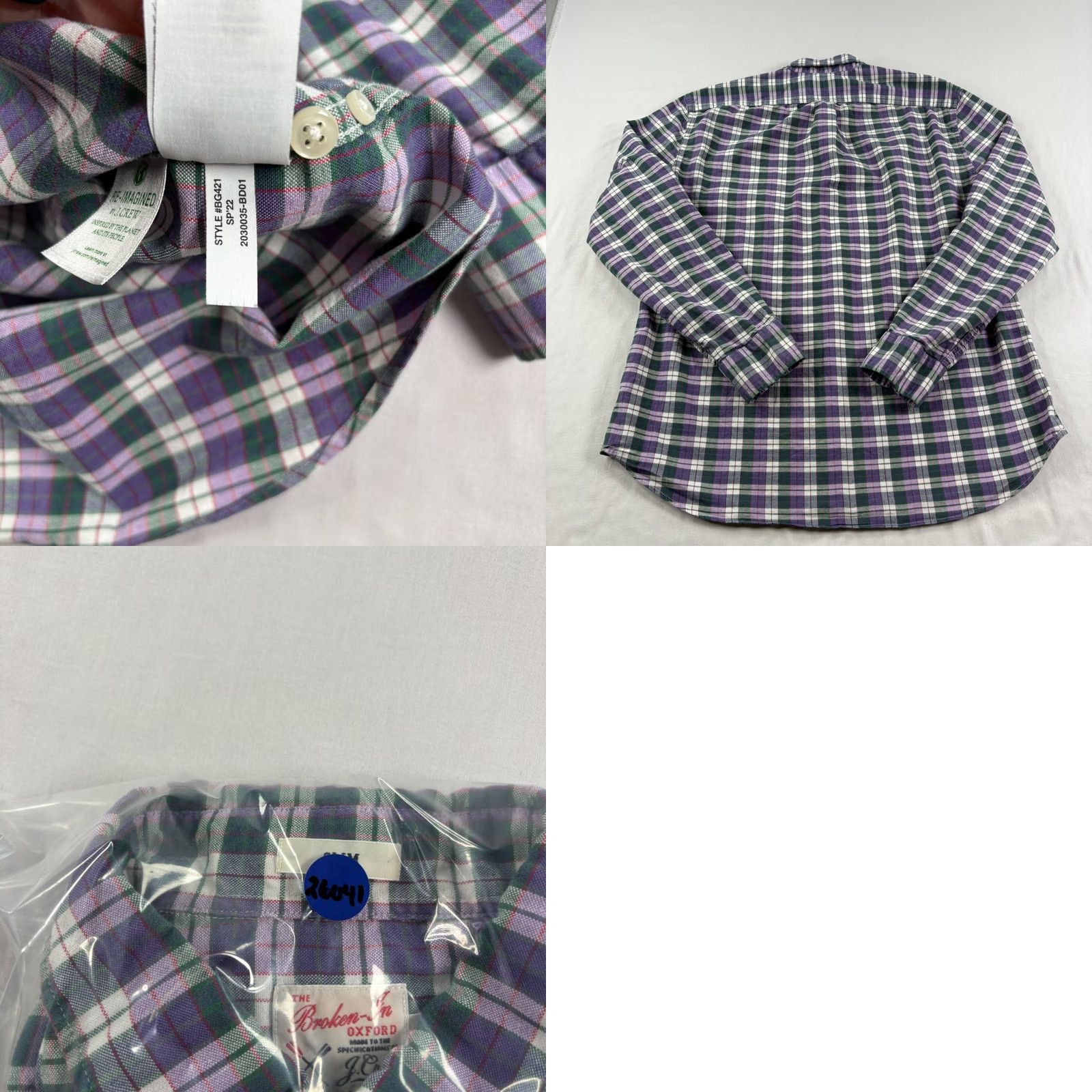 J.Crew J.CREW Shirt Mens L Purple Plaid Oxford Button-Up Slim Fit Preppy Size US L / EU 52-54 / 3 - 8 Thumbnail
