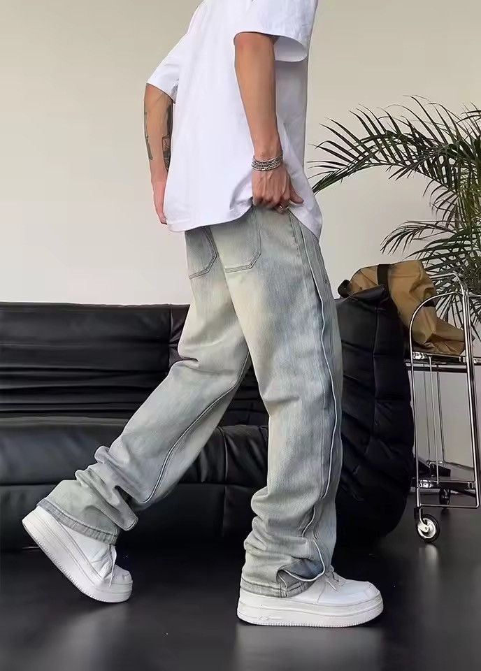 Japanese Brand Grunge Style Denim Jeans - Light Wash - Authentic Urban Look Size US 28 / EU 44 - 11 Thumbnail