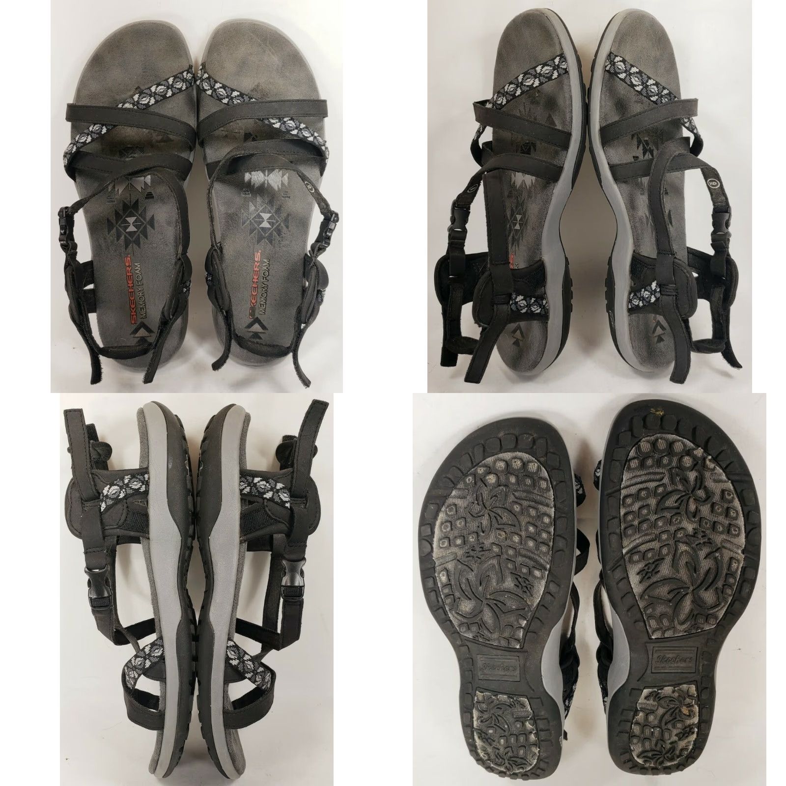 SKECHERS SKECHERS Outdoor Lifestyle Sport Sandal Black Fabric Strap Reggae Open Toe 9M Women’s Sandal Size US 9 / IT 39 - 8 Thumbnail