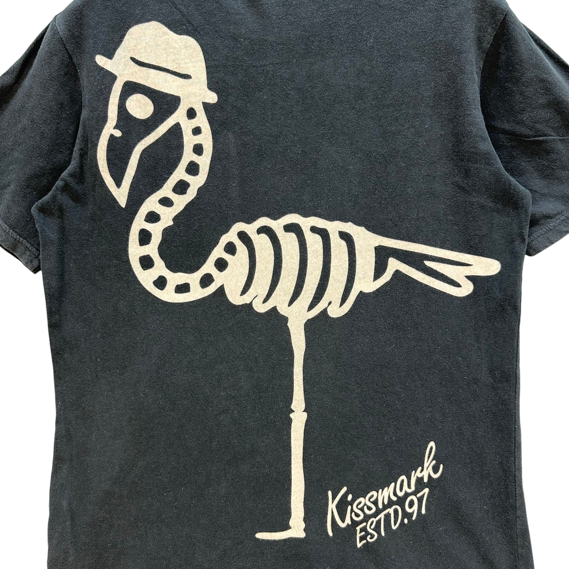 Japanese Brand KISS MARK Single Pocket Flamingo Big Logo Tees #A6-0145 Size US S / EU 44-46 / 1 - 2 Thumbnail