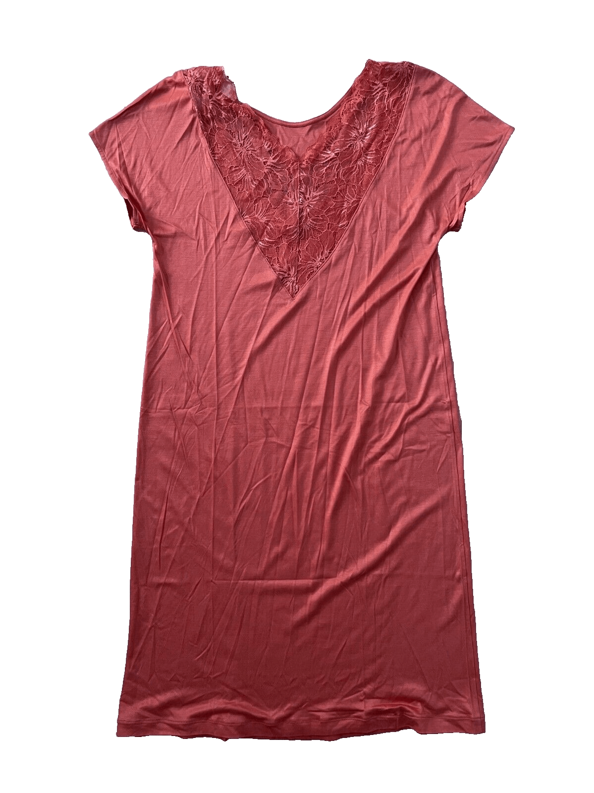 Hanro Hanro Juna Nightgown Lace Coral Gold ( S ) Size S / US 4 / IT 40 - 4 Thumbnail