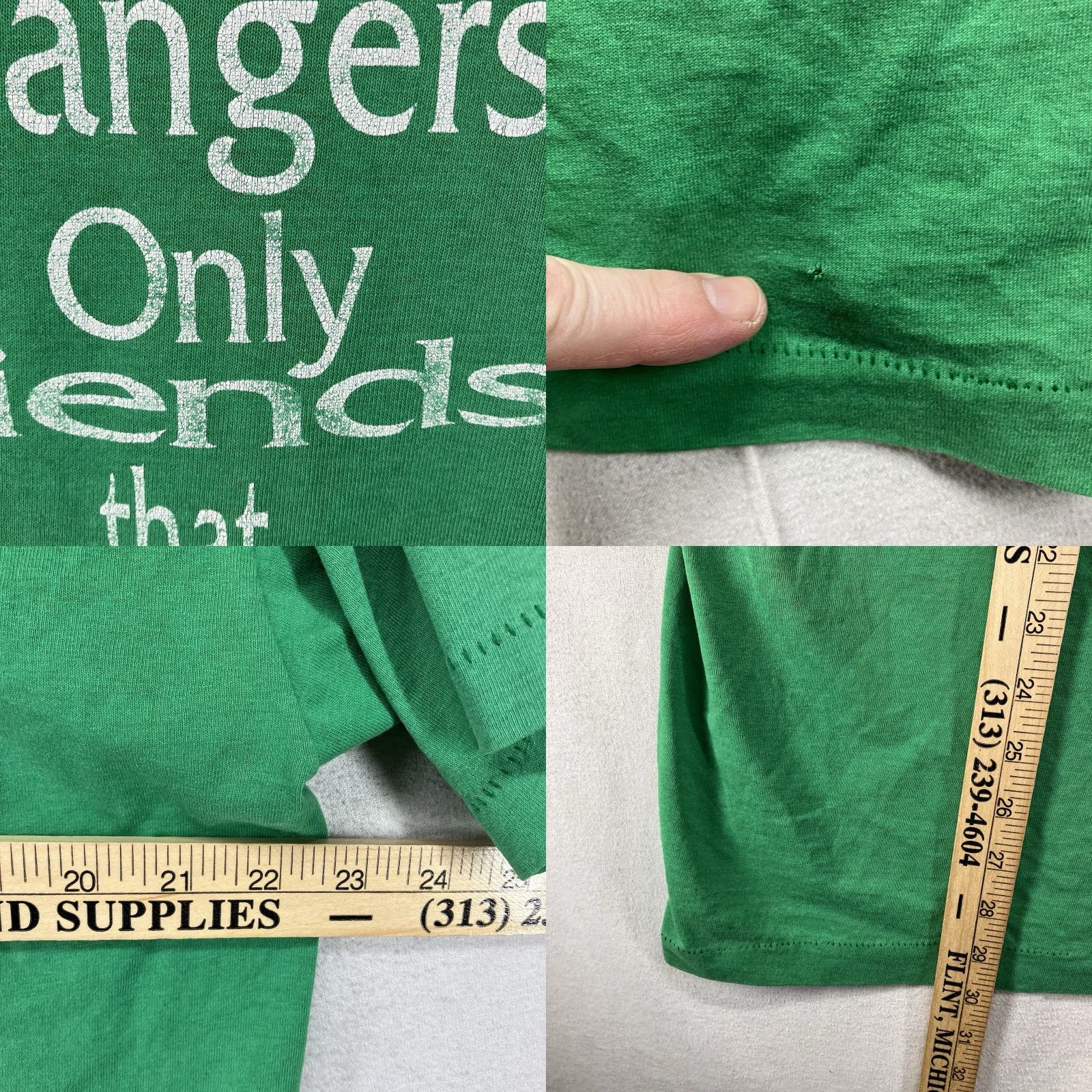 Fruit Of The Loom VINTAGE Fruit of the Loom 80s T-Shirt Green Short Sleeve Crew Neck L Men 80s Grunge Hipster Double-Sided Graphic Print Logo Limited Edition Size US L / EU 52-54 / 3 - 10 Thumbnail