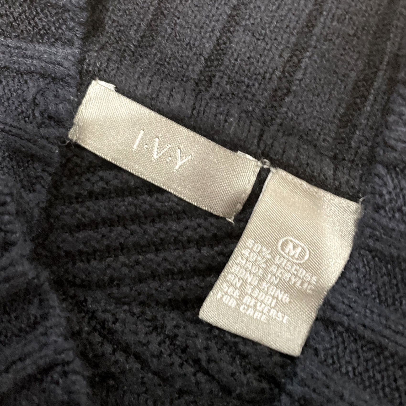 Vintage VINTAGE Ivy Knit Poncho Top Kafkan Cable Knit Black Women M Black Old Money Chic Sweater Ladies Casual Built-in Stretch 80s 90s y2k Size M / US 6-8 / IT 42-44 - 7 Thumbnail