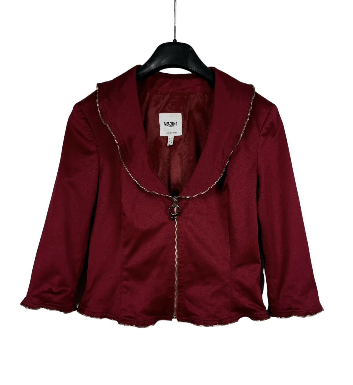 Moschino × Vintage Moschino 00s Zips Short Jacket Satin Iconic size US6 IT40 Size S / US 4 / IT 40 - 11 Thumbnail