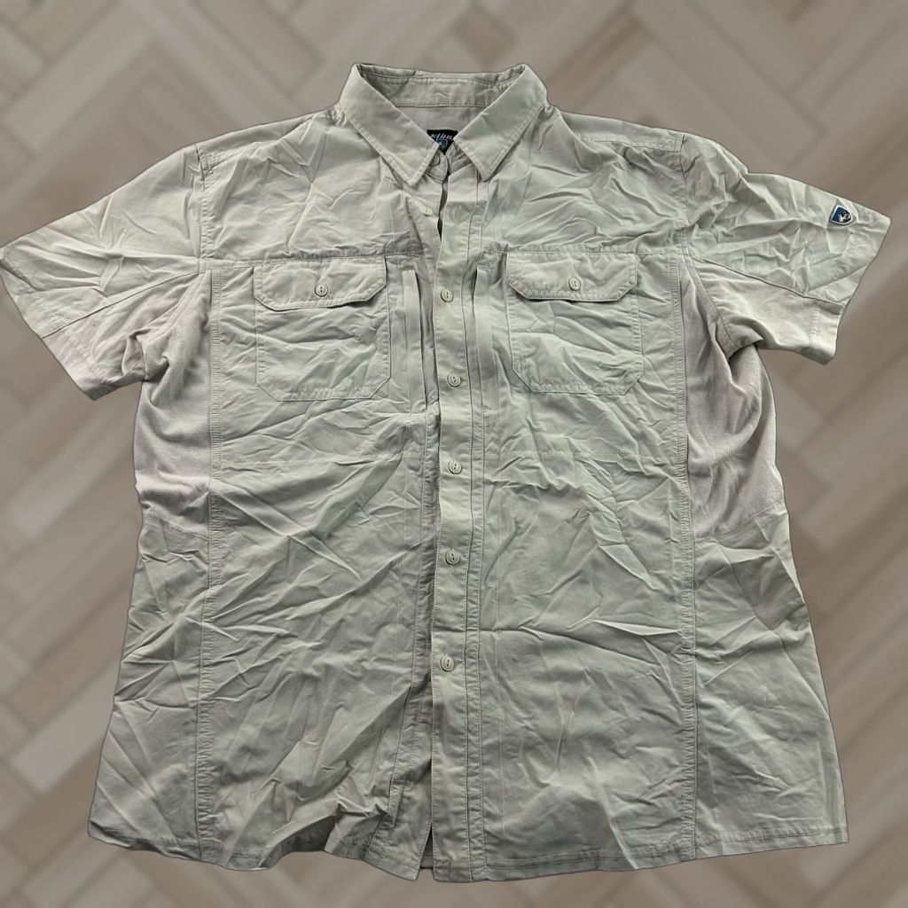 Vintage KUHL Short Sleeve Button-Up Shirt Mens Large Beige Outdoor Size US L / EU 52-54 / 3 - 1 Thumbnail