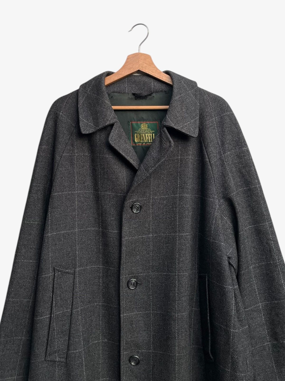 Grenfell Vintage Grenfell Check Pattern Wool Overcoat Size US M / EU 48-50 / 2 - 7 Thumbnail