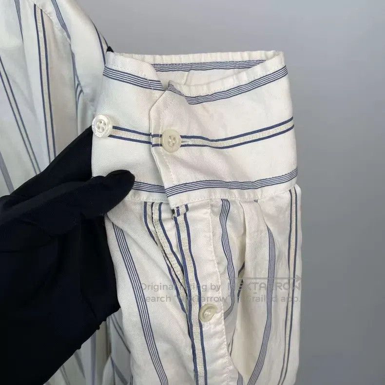 Balenciaga Balenciaga Striped Ribbon Long Sleeve Shirt Size XS / US 0-2 / IT 36-38 - 3 Thumbnail