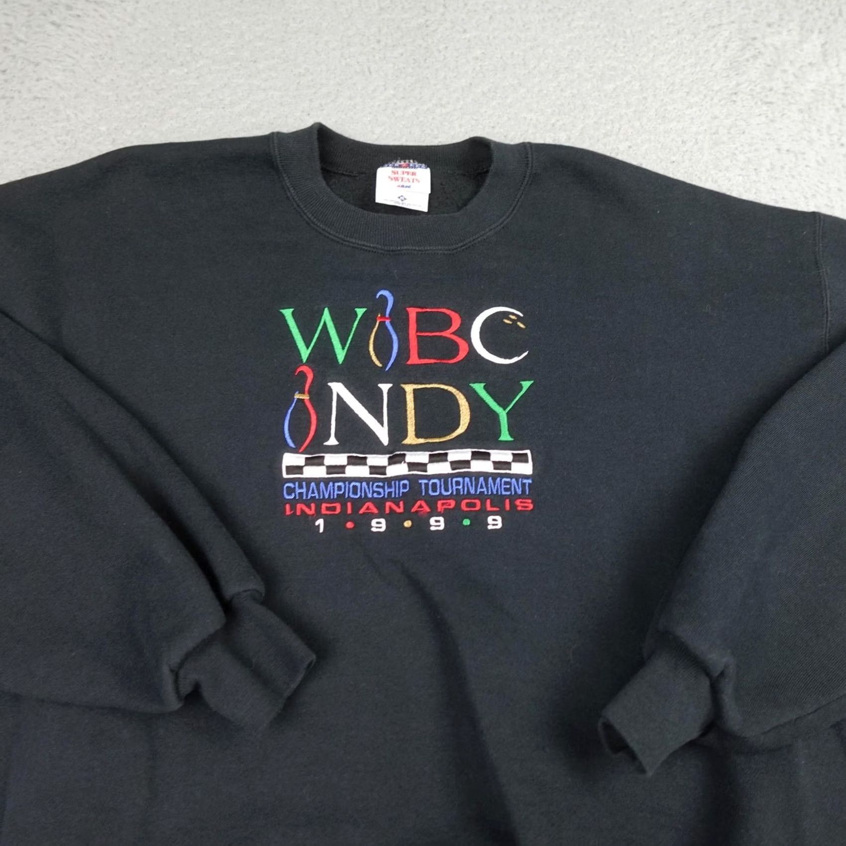 Jerzees VINTAGE JERZEES Shirt Mens XL Black WIBC Indy Sweatshirt Championship Tournament USA Size US XL / EU 56 / 4 - 3 Thumbnail
