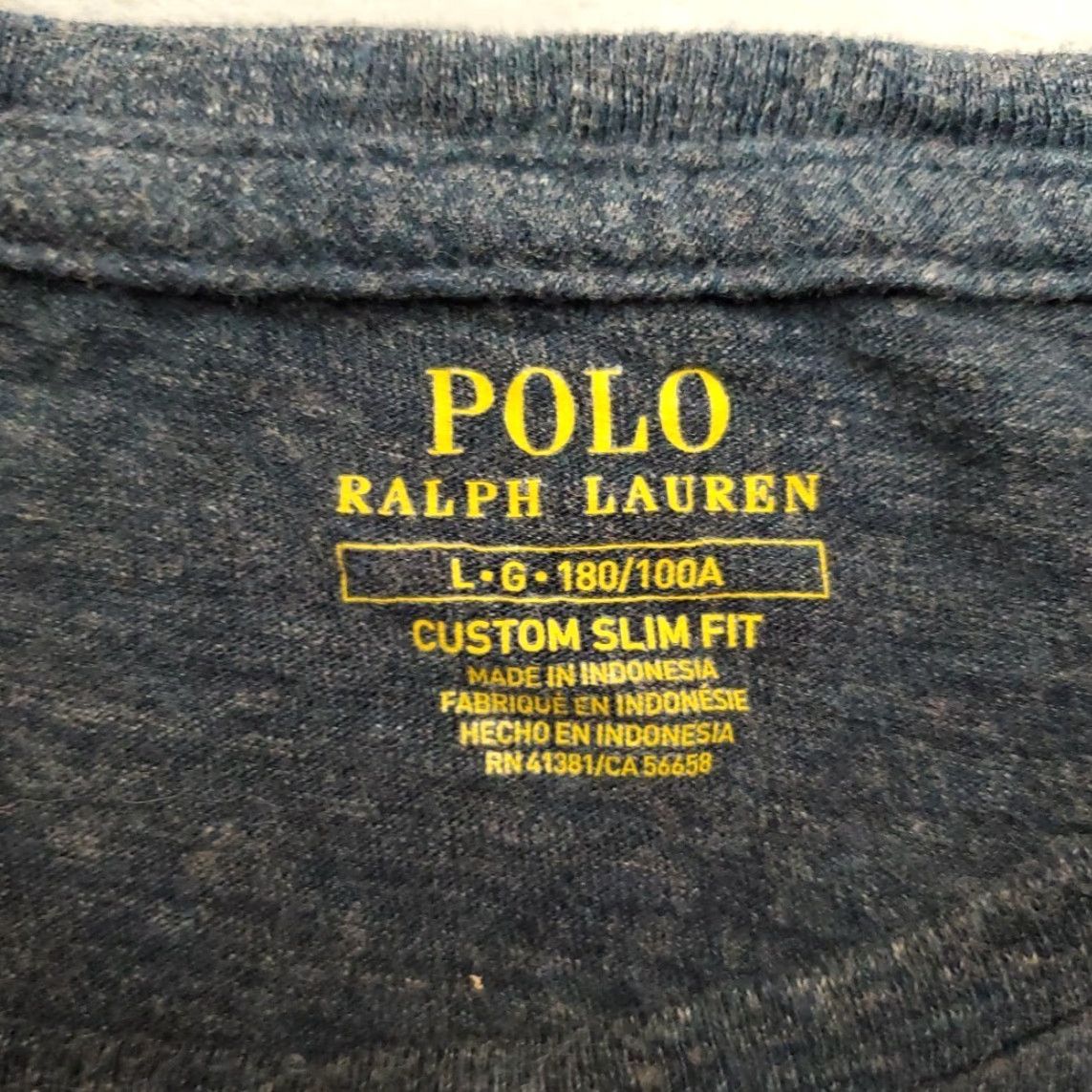 Polo Ralph Lauren VINTAGE Polo Ralph Lauren Shirt Mens L Blue Slim Fit Long Sleeve Cotton Crew Neck Tee Size US L / EU 52-54 / 3 - 3 Thumbnail